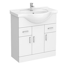 Cove White 750mm Vanity Unit with Chrome Handles