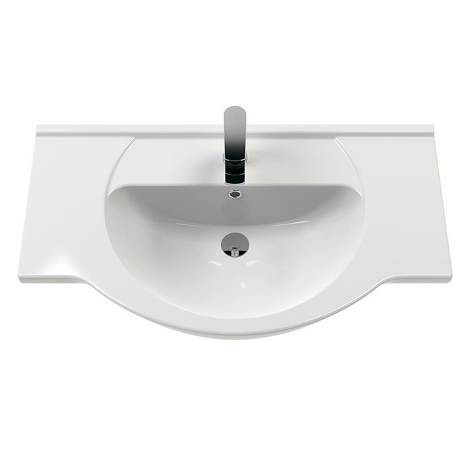 Cove White 850mm Vanity Unit with Brushed Brass Handles