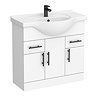 Cove White 850mm Vanity Unit with Matt Black Handles