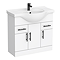 Cove White 850mm Vanity Unit with Matt Black Handles