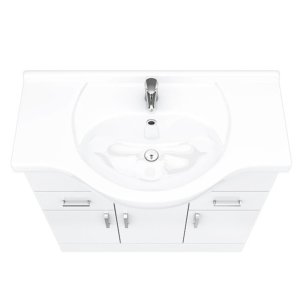 Cove White 850mm Vanity Unit  In Bathroom Large Image