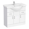 Cove White 850mm Vanity Unit with Chrome Handles
