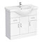 Cove White 850mm Vanity Unit with Chrome Handles