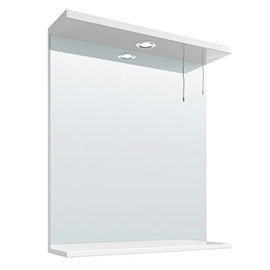 Cove White Illuminated Mirror (650mm Wide) Medium Image