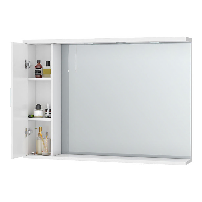 Cove White Illuminated Mirror Cabinet (1050mm Wide) Profile Large Image