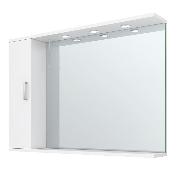 Cove White Illuminated Mirror Cabinet (1050mm Wide) Large Image