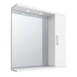 Cove White Illuminated Mirror Cabinet (750mm Wide) Medium Image