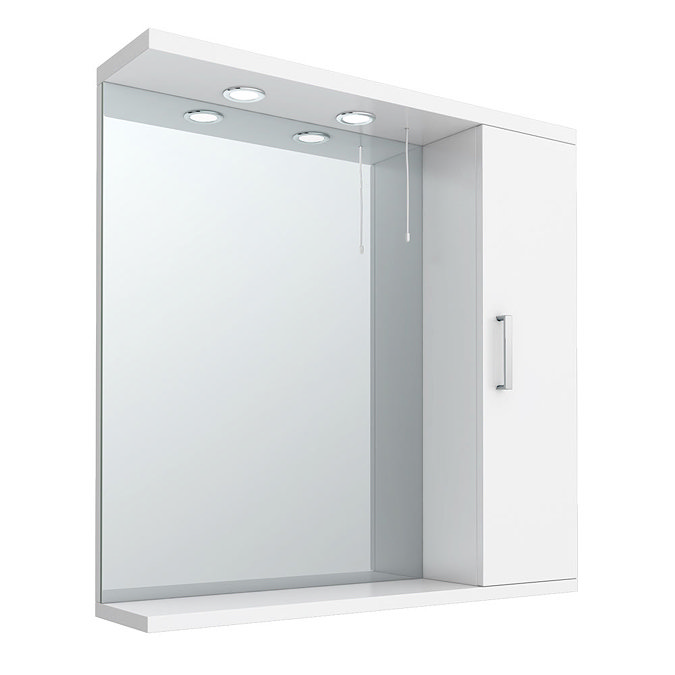 Cove White Illuminated Mirror Cabinet (750mm Wide) Large Image