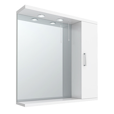Cove White Illuminated Mirror Cabinet (750mm Wide)  Profile Large Image