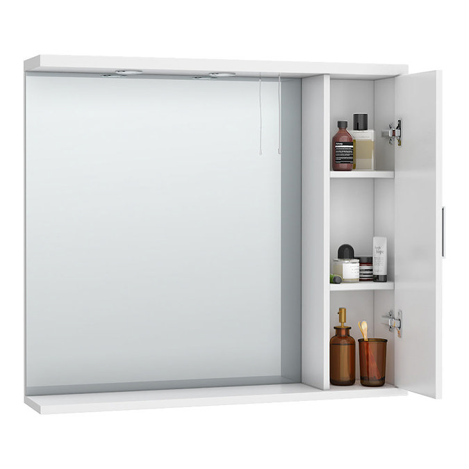 Cove White Illuminated Mirror Cabinet (850mm Wide)  Profile Large Image