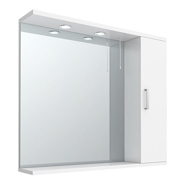 Cove White Illuminated Mirror Cabinet (850mm Wide)  Profile Large Image