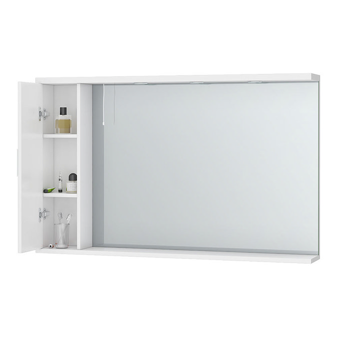 Cove White Large Illuminated Mirror Cabinet (1200mm Wide)  Profile Large Image