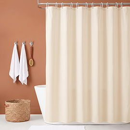 Cream Polyester Shower Curtain 1800mm x 1800mm