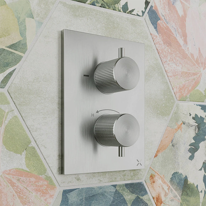 Crosswater 3ONE6 Stainless Steel Crossbox 2 Outlet Trimset Profile Large Image
