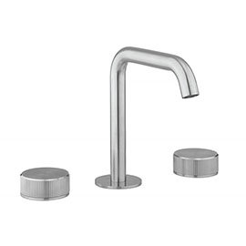 Crosswater 3ONE6 Stainless Steel Deck Mounted 3 Hole Set Basin Mixer - TS135DNS Medium Image