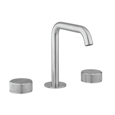Crosswater 3ONE6 Stainless Steel Deck Mounted 3 Hole Set Basin Mixer - TS135DNS  Profile Large Image