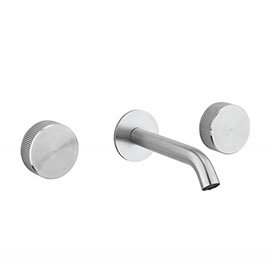 Crosswater 3ONE6 Stainless Steel Wall Mounted 3 Hole Set Basin Mixer - TS130WNS Medium Image