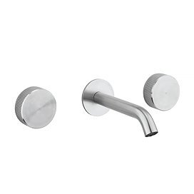 Crosswater 3ONE6 Stainless Steel Wall Mounted 3 Hole Set Basin Mixer - TS130WNS Large Image