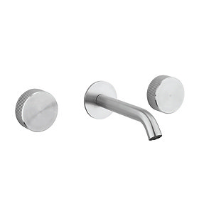 Crosswater 3ONE6 Stainless Steel Wall Mounted 3 Hole Set Basin Mixer - TS130WNS Large Image