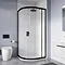 Crosswater 800 x 800mm Clear 6 Matt Black Quadrant Single Door Shower Enclosure - CAQSBC0800  Profile Large Image