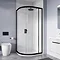Crosswater 800 x 800mm Clear 6 Matt Black Quadrant Single Door Shower Enclosure - CAQSBC0800 Profile Large Image