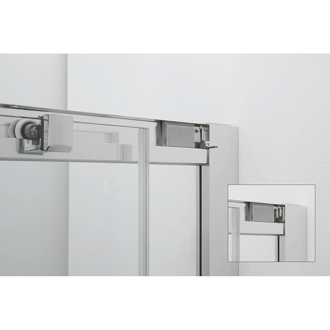 Crosswater 800 x 800mm Clear 6 Silver Quadrant Shower Enclosure - CAQDS0800  Feature Large Image