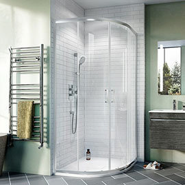 Crosswater 800 x 800mm Kai 6 Quadrant Double Door Shower Enclosure - KLQDS0800 Medium Image