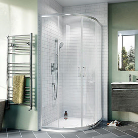 Crosswater 800 x 800mm Kai 6 Quadrant Double Door Shower Enclosure - KLQDS0800 Large Image