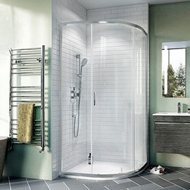 Crosswater 800 x 800mm Kai 6 Quadrant Single Door Shower Enclosure - KLQSSC0800 Medium Image