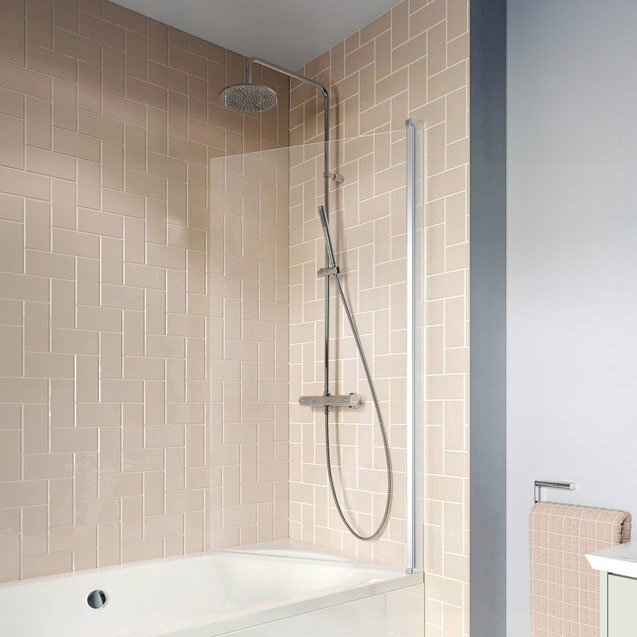 Crosswater 800mm Clear 6 Hinged Square Bath Screen - CABSSC0800  Feature Large Image