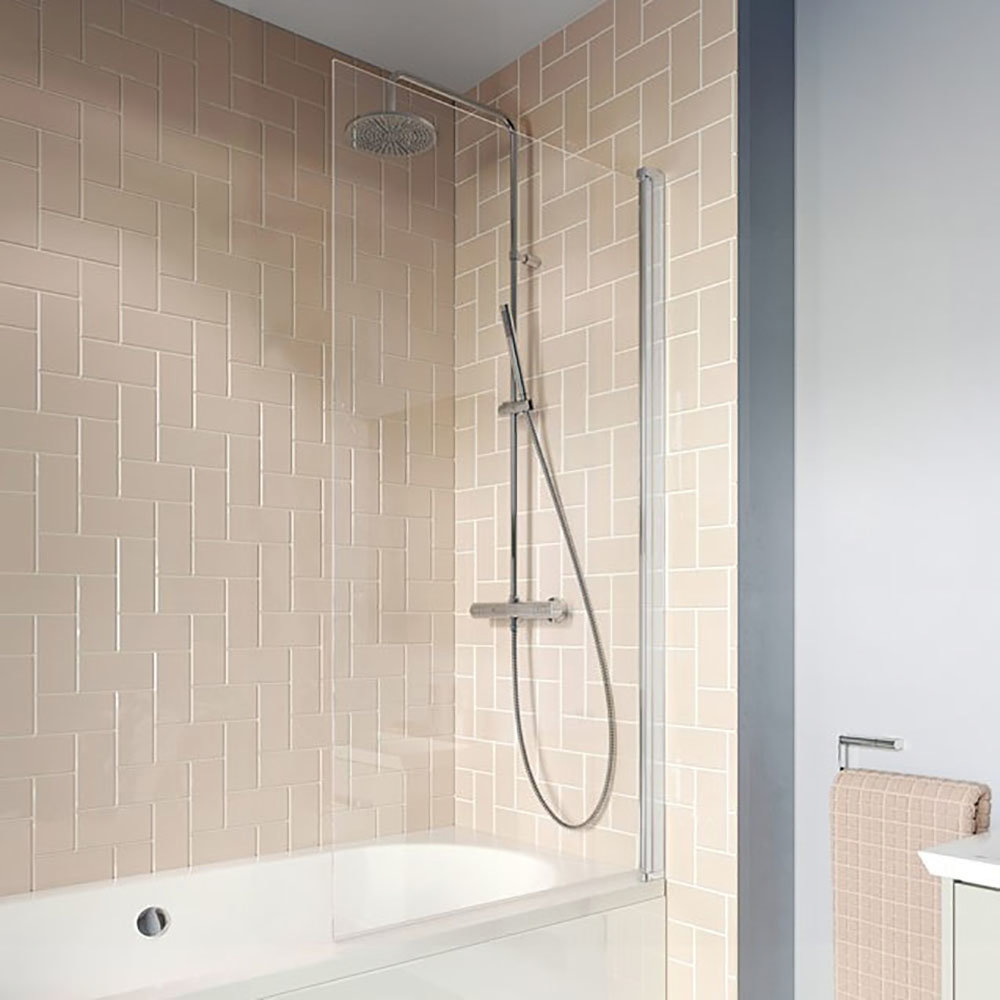 Crosswater 800mm Clear 6 Hinged Square Bath Screen - CABSSC0800 Large Image