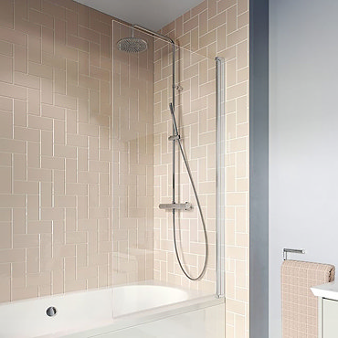Crosswater 800mm Clear 6 Hinged Square Bath Screen - CABSSC0800  Profile Large Image