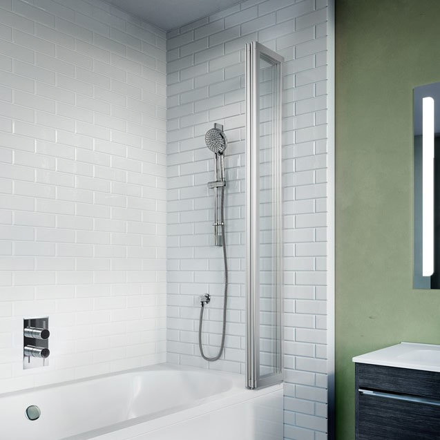 Crosswater 800mm Kai 6 Four Panel Fully Folding Bath Screen  Profile Large Image