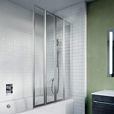 Crosswater 800mm Kai 6 Four Panel Fully Folding Bath Screen  Profile Large Image