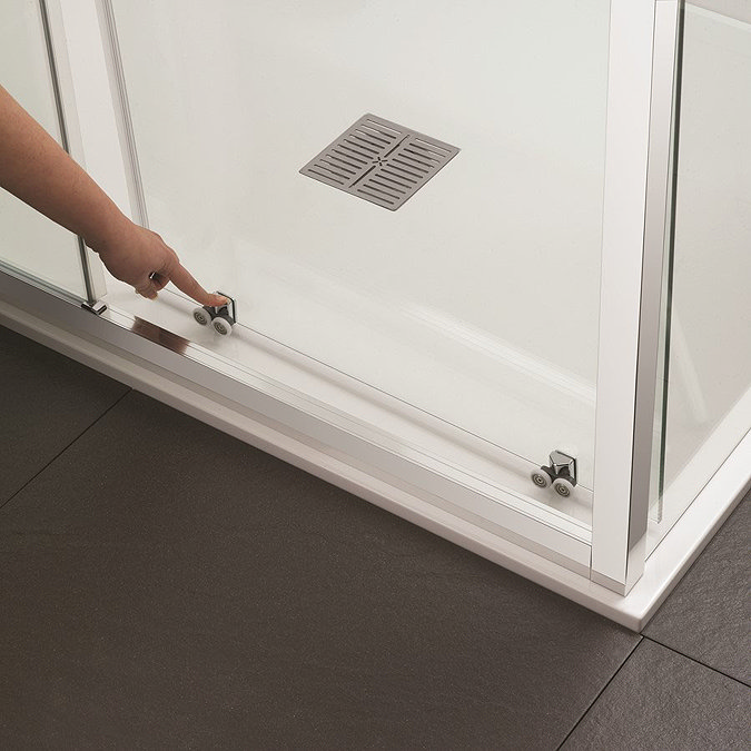 Crosswater 900 x 900mm Clear 6 Quadrant Single Door Shower Enclosure - CAQSSC0900 Standard Large Im