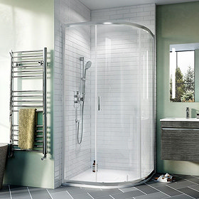 Crosswater 800 x 800mm Kai 6 Quadrant Single Door Shower Enclosure - KLQSSC0800 Large Image