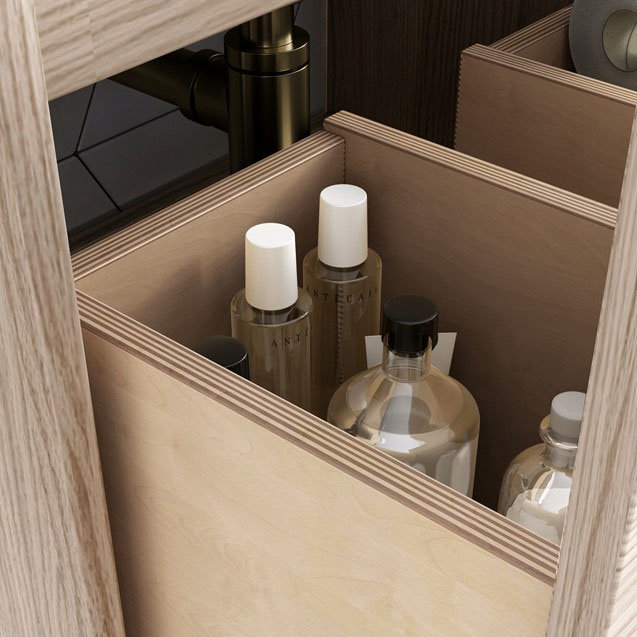 Crosswater Arena 600 Wall Hung Vanity Unit with Brushed Brass Handle - Pure White Gloss Feature Lar