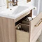 Crosswater Arena 600 Wall Hung Vanity Unit with Brushed Brass Handle - Pure White Gloss  In Bathroom