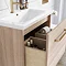 Crosswater Arena 600 Wall Hung Vanity Unit with Brushed Brass Handle - Pure White Gloss In Bathroom