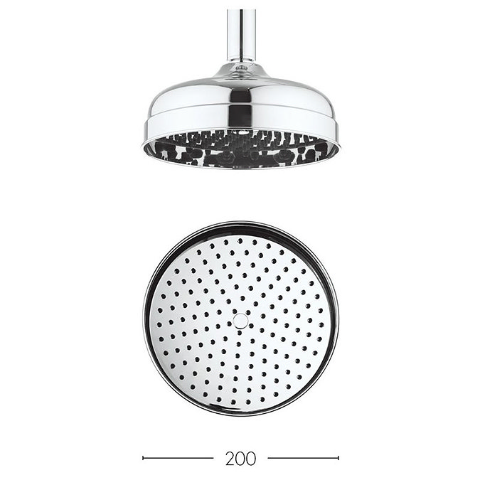 Crosswater Belgravia 200mm Easy Clean Fixed Shower Head - Chrome
