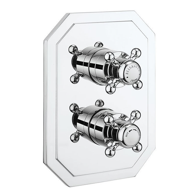 Crosswater Belgravia Chrome Crossbox 3 Outlet Trim Set Large Image