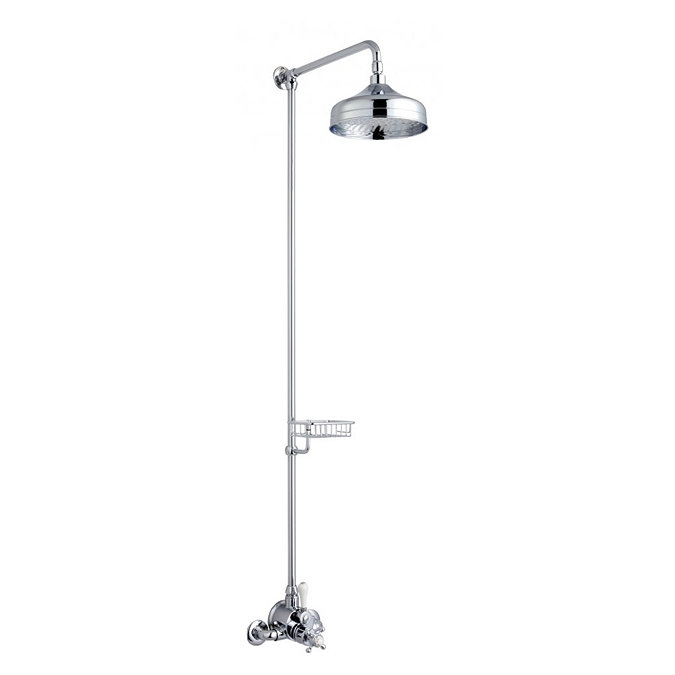 Crosswater - Belgravia Compact Thermostatic Shower Valve with Fixed Head & Soap Dish - Chrome Large 