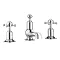 Crosswater - Belgravia Crosshead 3 Tap Hole Basin Mixer - BL130DPC Large Image