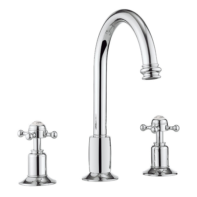 Crosswater - Belgravia Crosshead 3 Tap Hole Tall Basin Mixer with Pop-up Waste - BL135DPC Large Imag