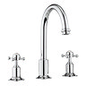 Crosswater - Belgravia Crosshead 3 Tap Hole Tall Basin Mixer with Pop-up Waste - BL135DPC Large Imag