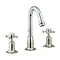 Crosswater - Belgravia Crosshead 3 Tap Hole Tall Basin Mixer with Pop-up Waste - Nickel - HG135DPN L