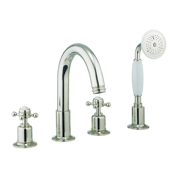 Crosswater - Belgravia Crosshead 4 Tap Hole Bath Shower Mixer with Kit - Nickel - HG440DN Large Imag