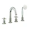 Crosswater - Belgravia Crosshead 4 Tap Hole Bath Shower Mixer with Kit - Nickel - HG440DN Large Imag
