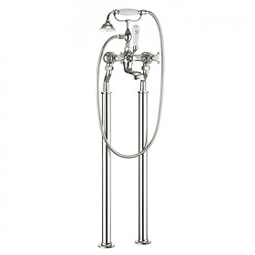 Crosswater - Belgravia Crosshead Floor Mounted Freestanding Bath Shower Mixer - Nickel Large Image