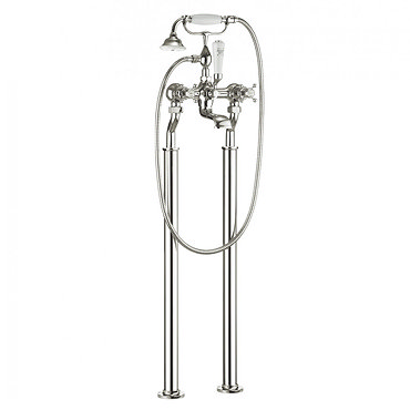 Crosswater - Belgravia Crosshead Floor Mounted Freestanding Bath Shower Mixer - Nickel Profile Large